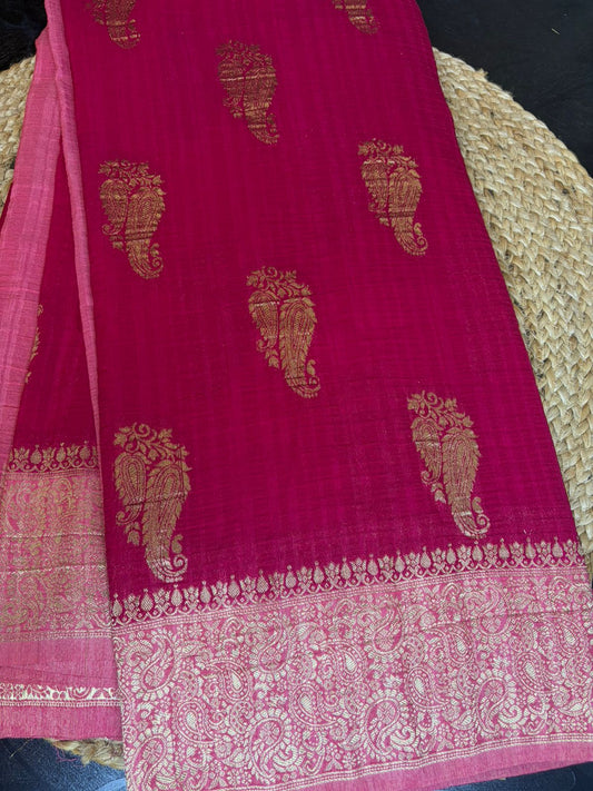KASHIKA – Royal Pink - Pink Premium Georgette Banaras Saree