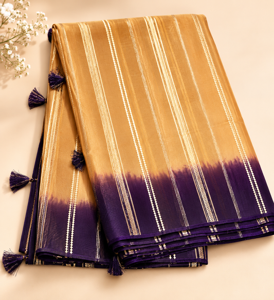 Tarangini Purple Tissue Partywear Saree