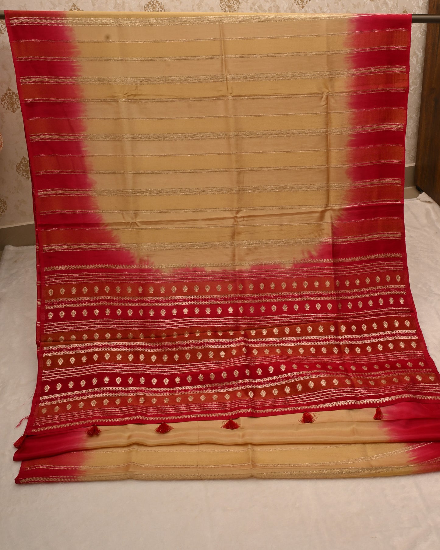 Tarangini Pink Tissue Partywear Saree