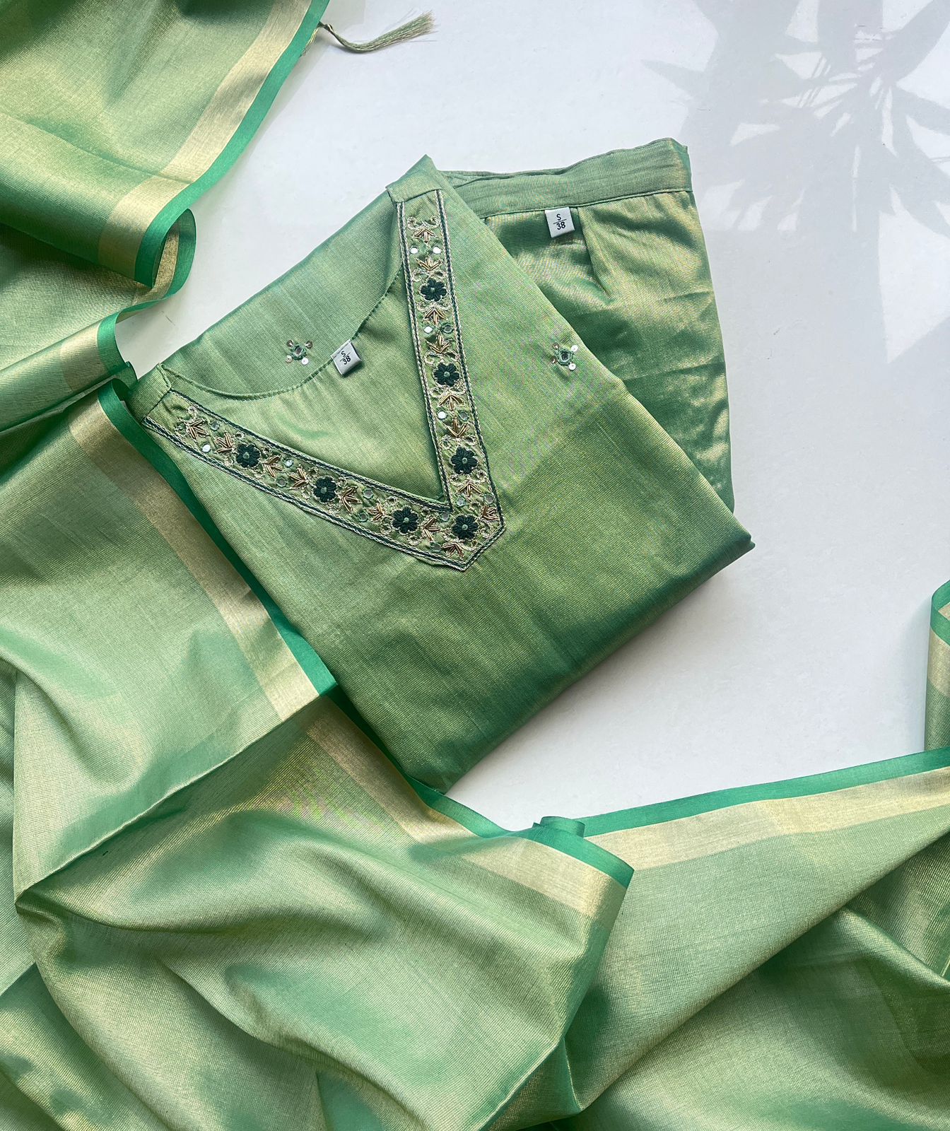 Tissue Soft Silk Kurta Set with inner lining
