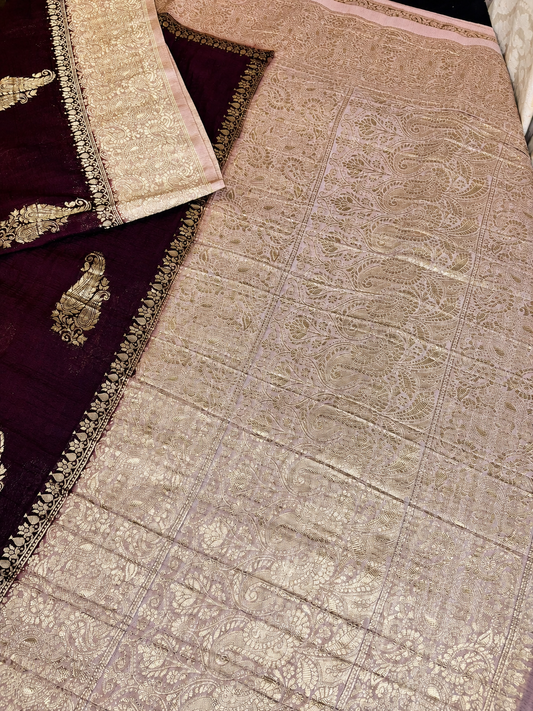 KASHIKA – Brown - Champagne Premium Georgette Banaras Saree