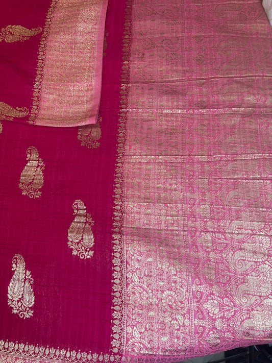 KASHIKA – Royal Pink - Pink Premium Georgette Banaras Saree
